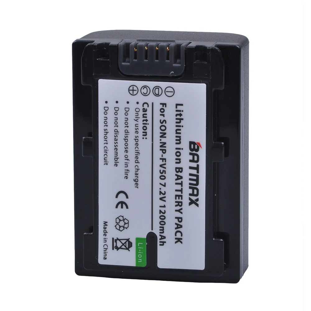 Batería Batmax NP-FV50 NP FV50 + cargador USB LCD para SONY HDR CX390 290E PJ510 820E 790E 660E XR260 CX700E PJ50E 30E SR68 - imagen 3