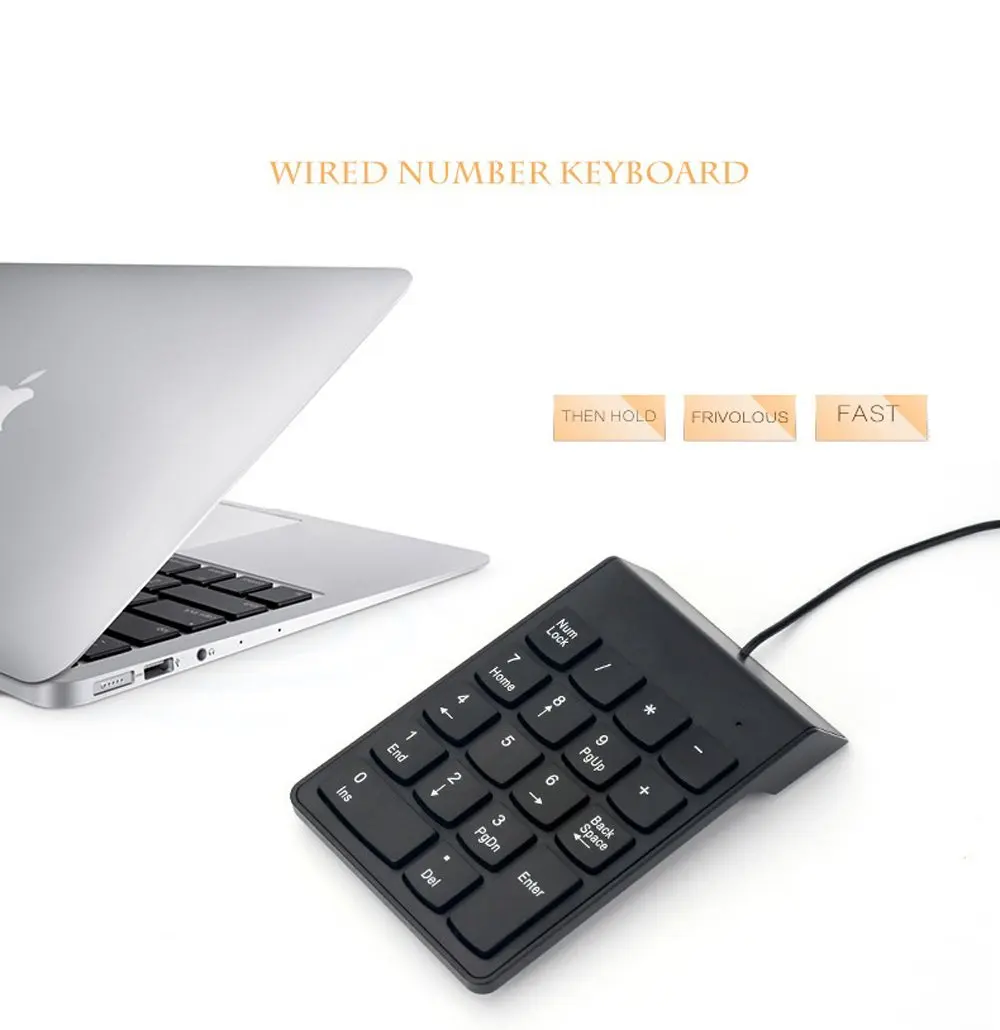 Teclado numérico USB con cable, miniteclado numérico delgado, 18 teclas para ordenador portátil, PC, escritorio, portátil y más - imagen 2