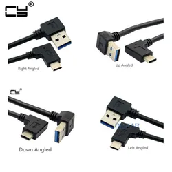 Cable USB-C 3.1 Angular 90° 30cm Reversible Carga Datos