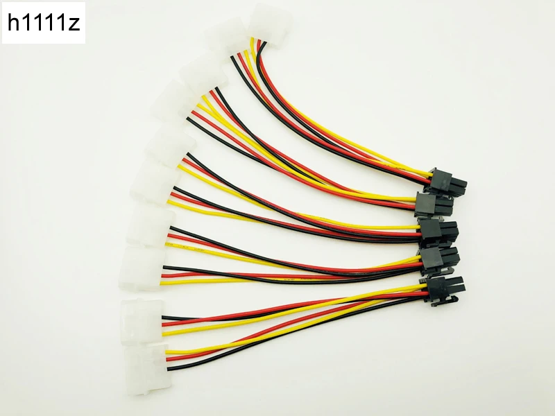 5 unids/lote Dual 4 pines a 6 pines Molex PCI-E tarjeta gráfica externa adaptador convertidor de Cable de alimentación de alta calidad para minería BTC