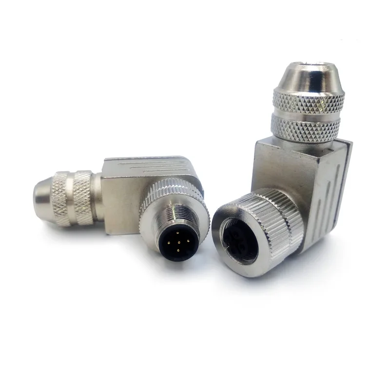 Conector M12 Impermeable Roscado Macho-Hembra Blindaje Metálico - imagen 2