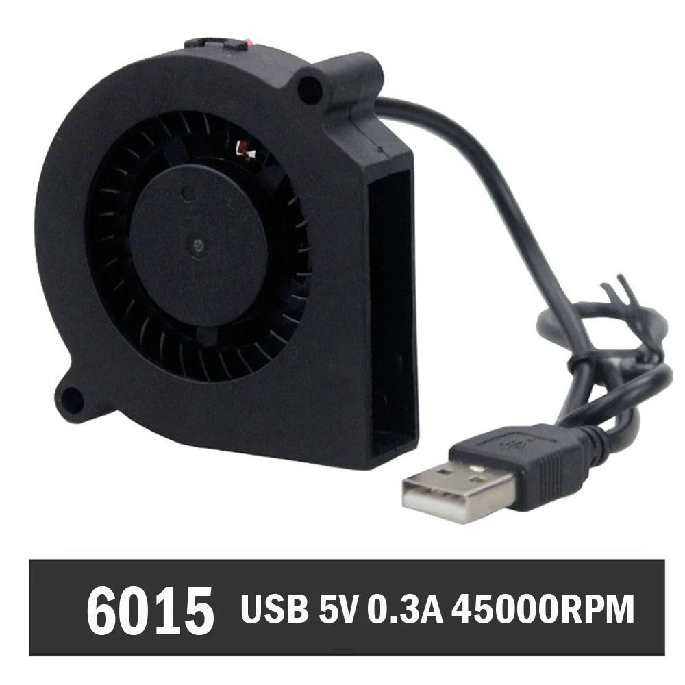 Gdstime-ventilador de refrigeración centrífugo, 60mm x 15mm, 6015 DC 5V, USB, 2 unids/lote