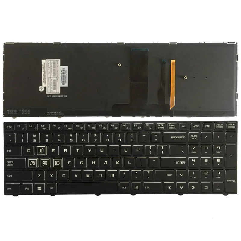 Nos teclado para portátil Clevo P651HP3-G P655HP3-G P650HP3 teclado en inglés con luz de fondo