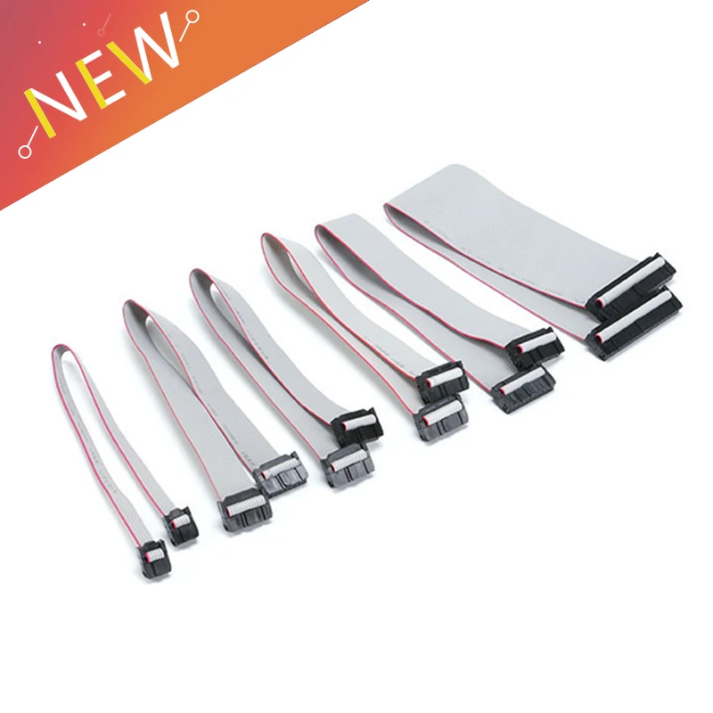 JTAG-Cable de descarga ISP AVR de 2,54 MM, Conector de PIN gris, Cable de datos de cinta plana de 30CM, FC-6/10/14/16/20/40P