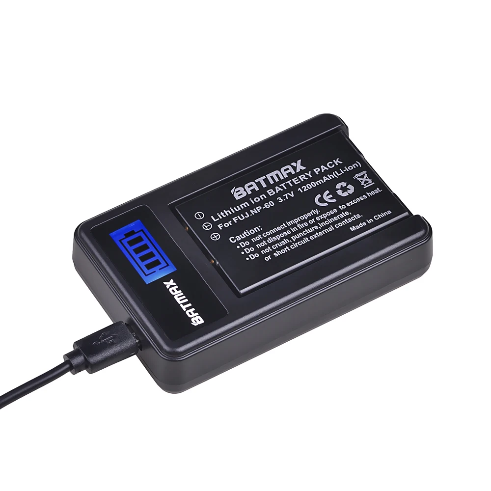 Batmax-batería recargable NP-60 NP 60 NP60, Cargador USB LCD para FUJIFILM FinePix FUJI M603 F601 F410 F401 50i Zoom, 1 unidad - imagen 5