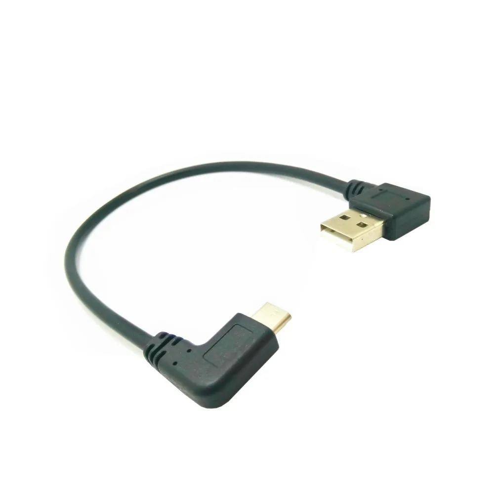 Tipo-c macho 90 grados en ángulo izquierdo a usb macho en ángulo izquierdo cable corto sincronización carga de datos para oneplus 3 - imagen 4
