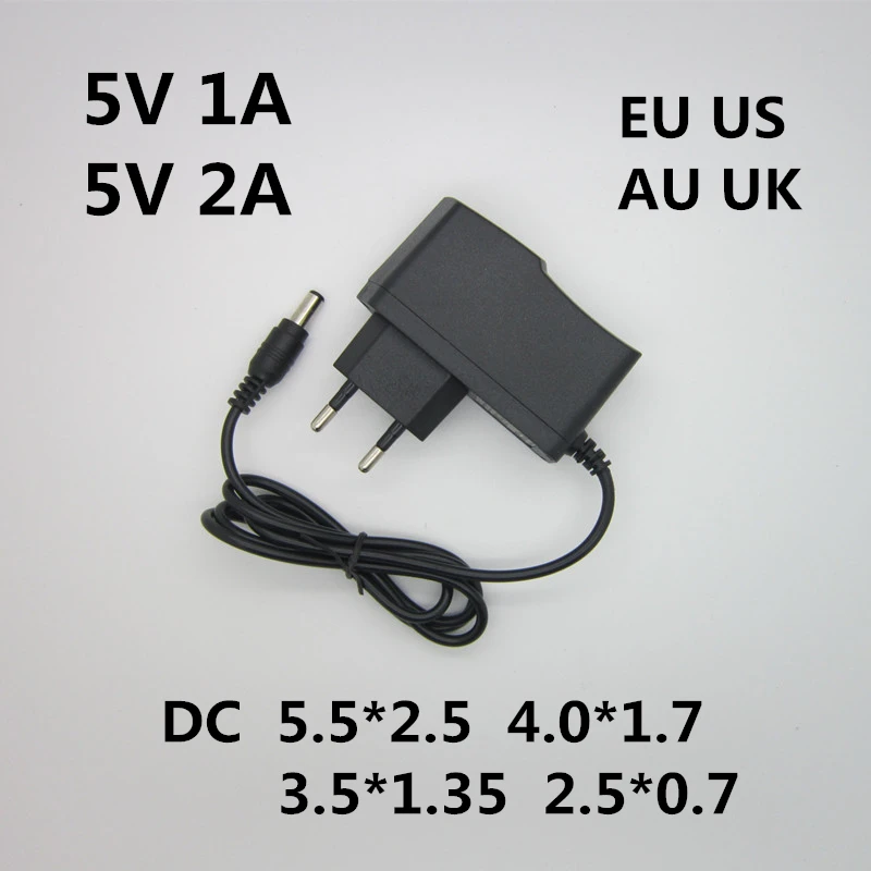 Adaptador de fuente de alimentación conmutada, convertidor de CA 100-240V, 5V, 1A, 2A, 3A, UE, EE. UU., AU, Reino Unido, varios enchufes de CC