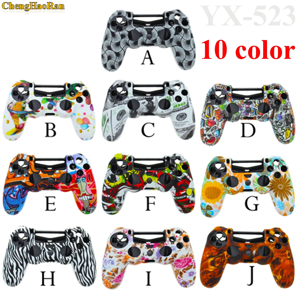 Funda de camuflaje con tachuelas para mando de PS4 Slim/Pro, protector de silicona con puntos, 1 unidad, YX-523