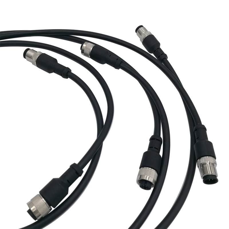Cable conector de sensor M12 de doble cabezal macho hembra, cable de 2m resistente al agua, 4 pines, 5 pines, 8 pines, tipo A - imagen 5