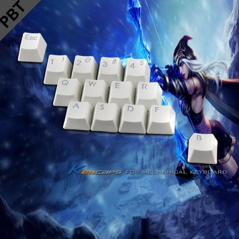 Teclas LOL PBT retroiluminadas, juego de 14 teclas, teclas de perfil OEM con extractor de teclas para interruptores MX, Teclado mecánico retroiluminado para jugar - imagen 3