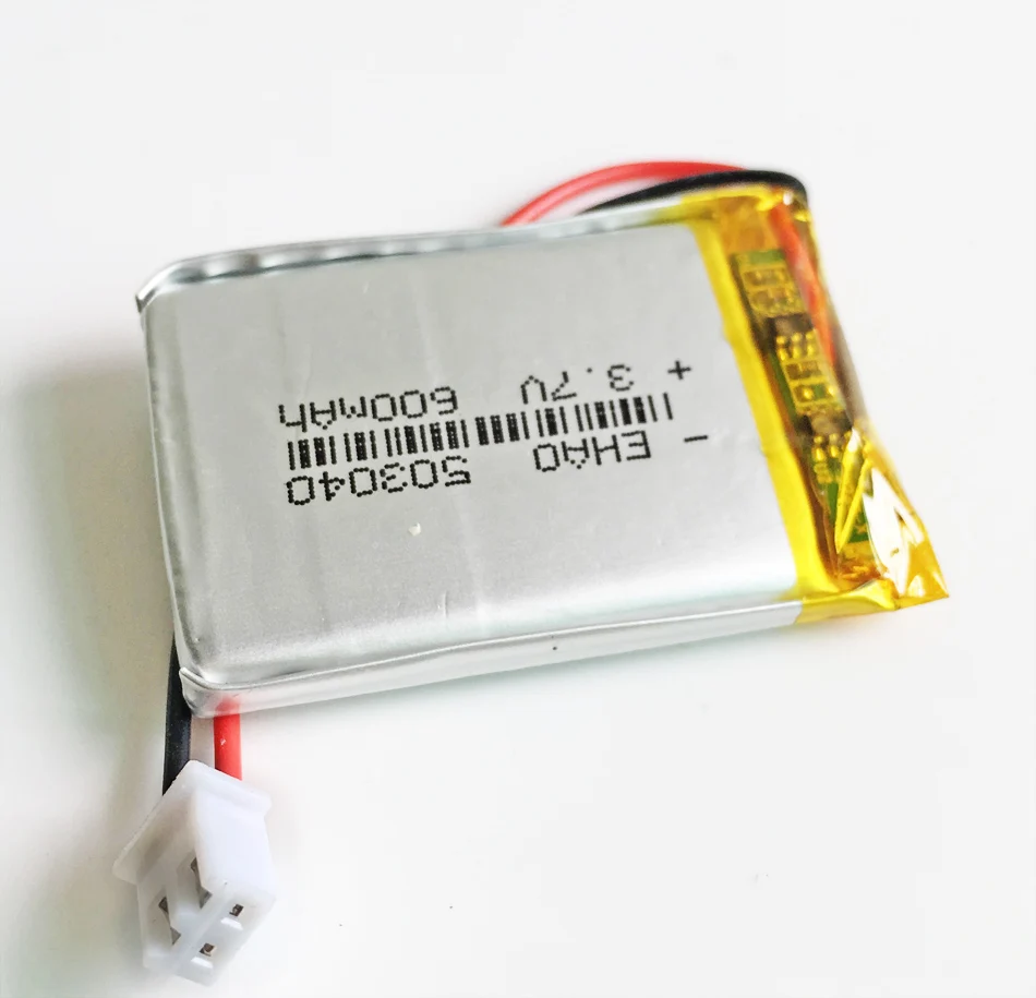 10 piezas 503040   Batería recargable Lipo de 3,7 V y 600mAh + conector JST XHR de 2,54mm de 2 pines para cámara Mp3 DVD GPS grabadora Bluetooth - imagen 2