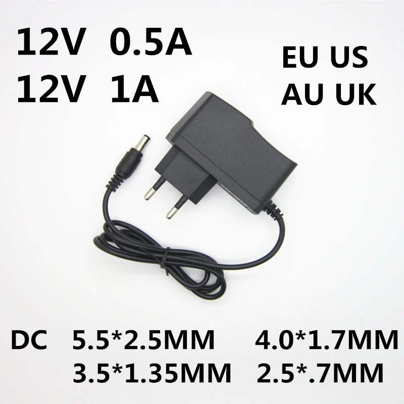 Adaptador de corriente para tiras de luz LED EVD, convertidor AC 100-240V DC 12 V 0.5A 0.8A 1A 1.5A 2A 3A, fuente de alimentación del cargador, 12 V, 1 ud. - imagen 2