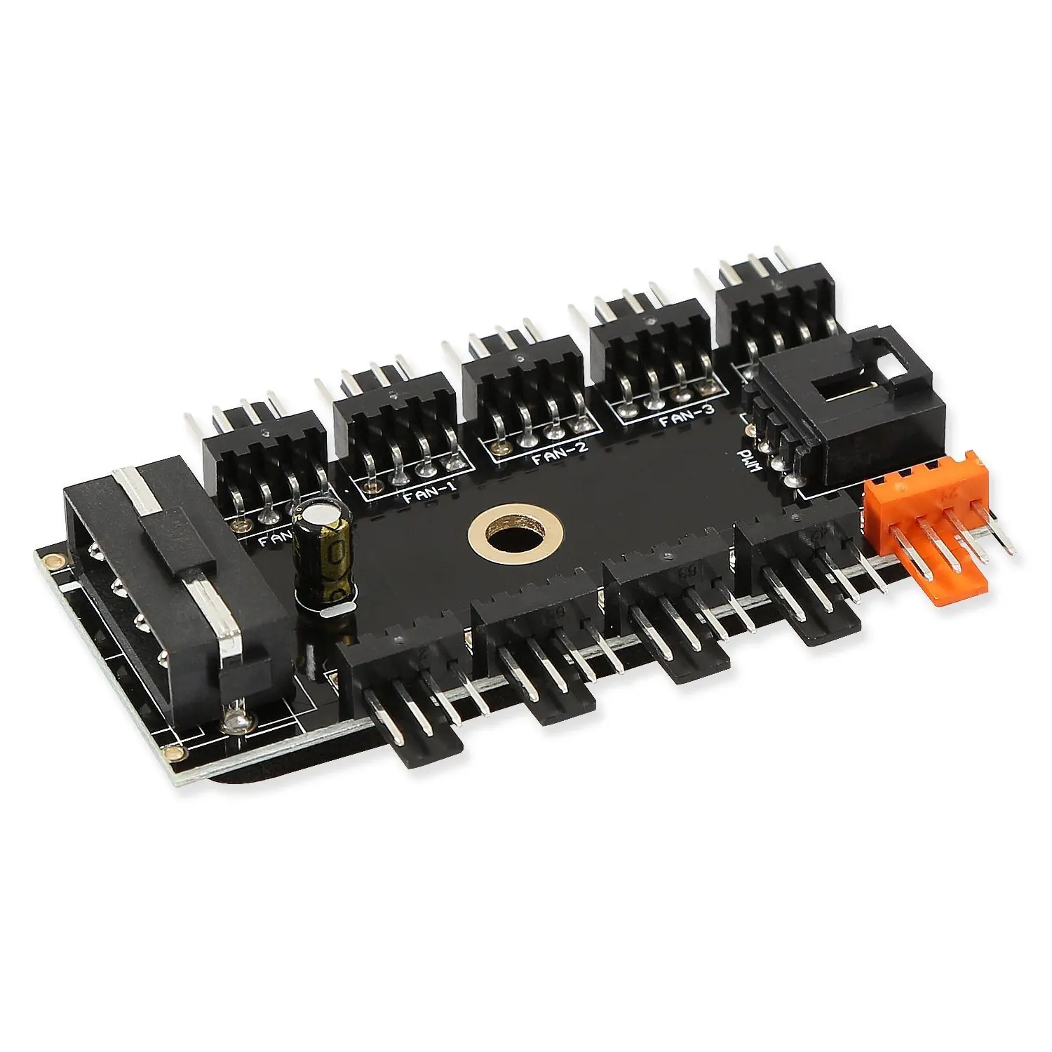 Ventilador CPU PWM 12V con Hub 10 Puertos SATA/Molex