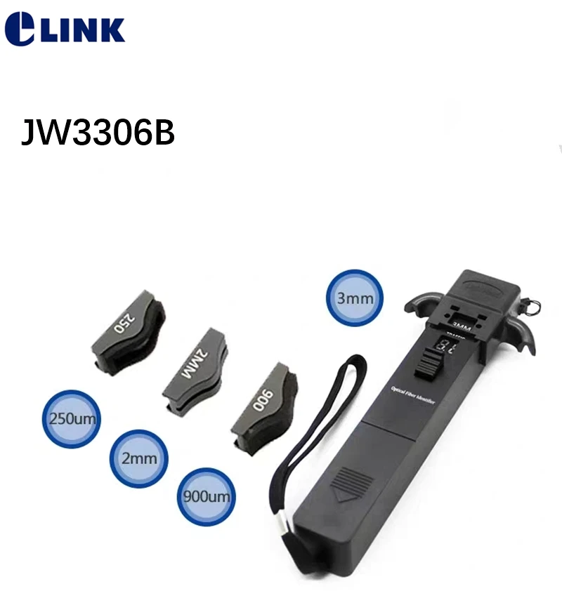 Identificador de fibra óptica JW3306B, portátil, sin DHL, para fibra desnuda, 0,9, 2,0, 3,0mm, cable 800-1700nm, mini probador de fibra óptica