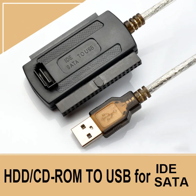 Cable adaptador de interfaz de datos, Adaptador 3 en 1, USB 2,0 a IDE / SATA de 2,5 ", 3,5", HDD SSD, 480 Mb/s