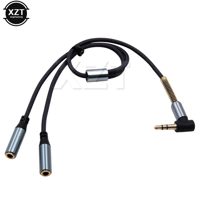 Câble séparateur Audio stéréo Y 3.5mm, Angle droit de 90 degrés, adaptateur séparateur de casque Jack 3.5mm mâle à 2 femelles, SinLoon pour onglet - imagen 3
