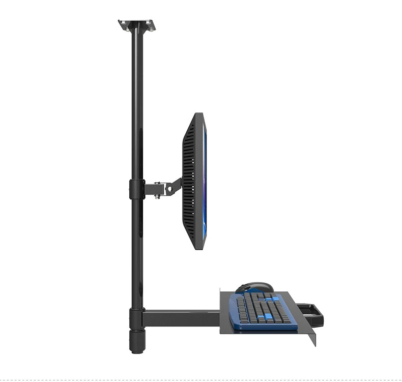 Estación de trabajo de montaje de techo personalizada, soporte de Monitor de movimiento completo, soporte de teclado, estación de trabajo de línea de montaje - imagen 3