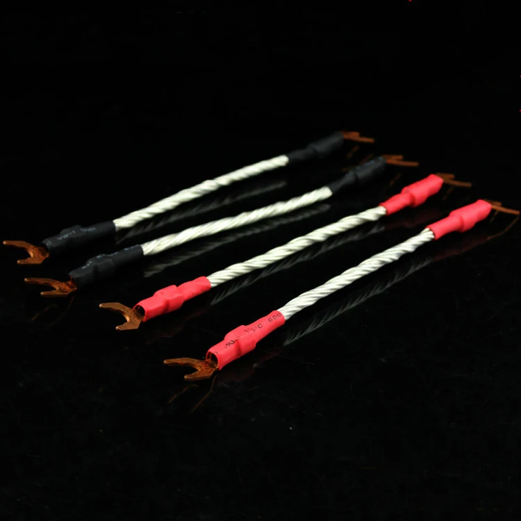 Cable de audio de puente chapado en plata Y pala 7N OFC de cobre rojo de alta gama cable de altavoz de puente de altavoz de alta fidelidad - imagen 5