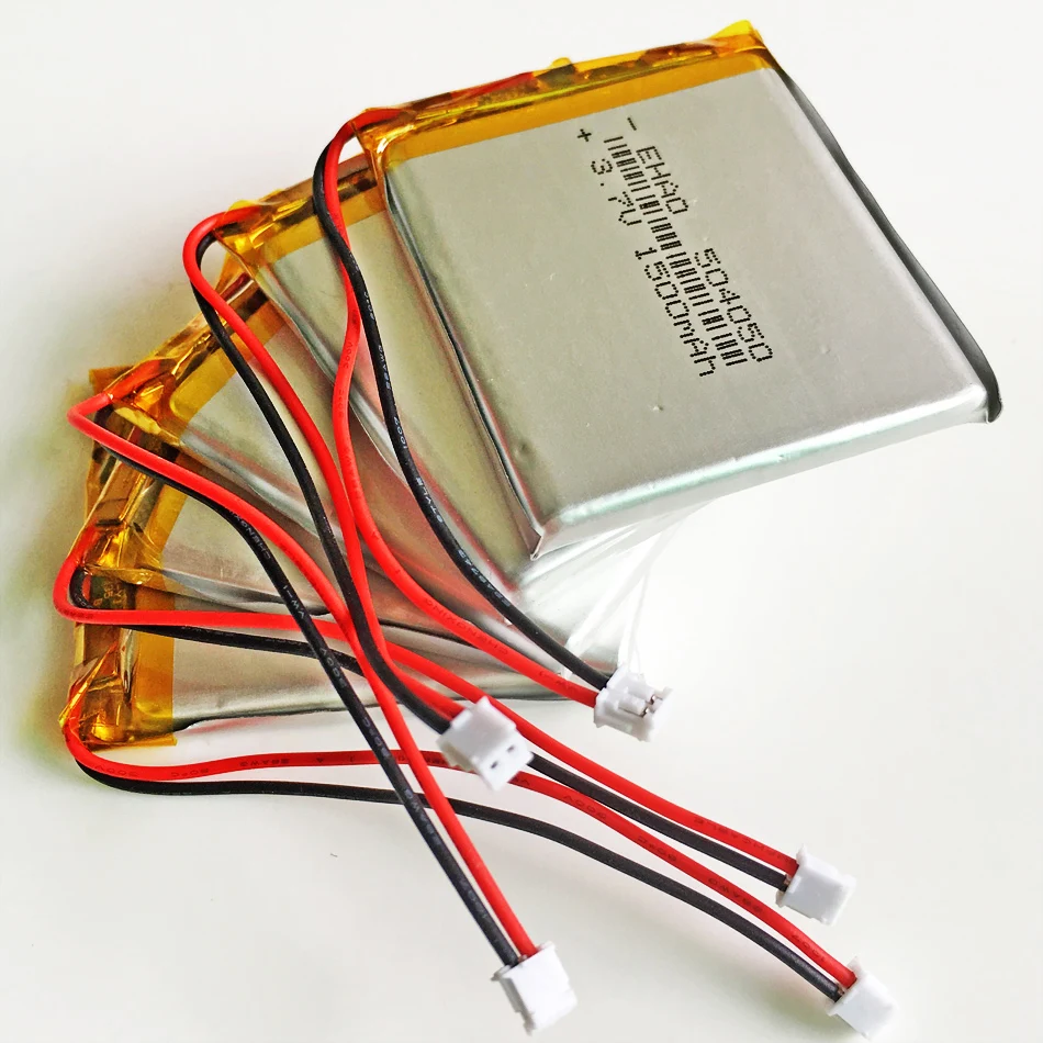 Batería LiPo recargable de 3,7 V y 1500mAh, 10 x piezas, 504050 + JST, 1,5mm, enchufe de 2 pines para DVD PAD, cámara de teléfono móvil - imagen 2