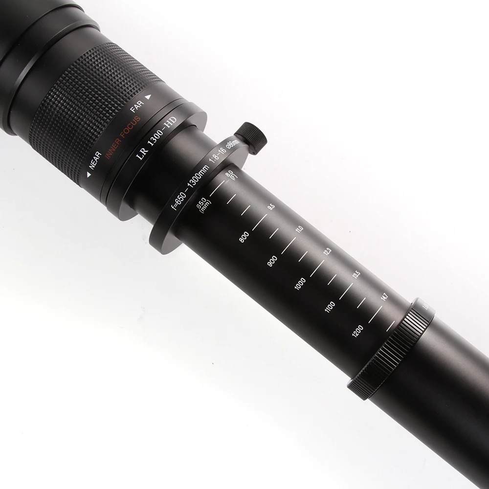 Teleobjetivo de 650-1300mm f/8-16 con Zoom Manual, adaptador de montaje TELE + T2 para cámara Canon, Nikon, DSLR, EF, lente de montaje de EF-S, novedad - imagen 3