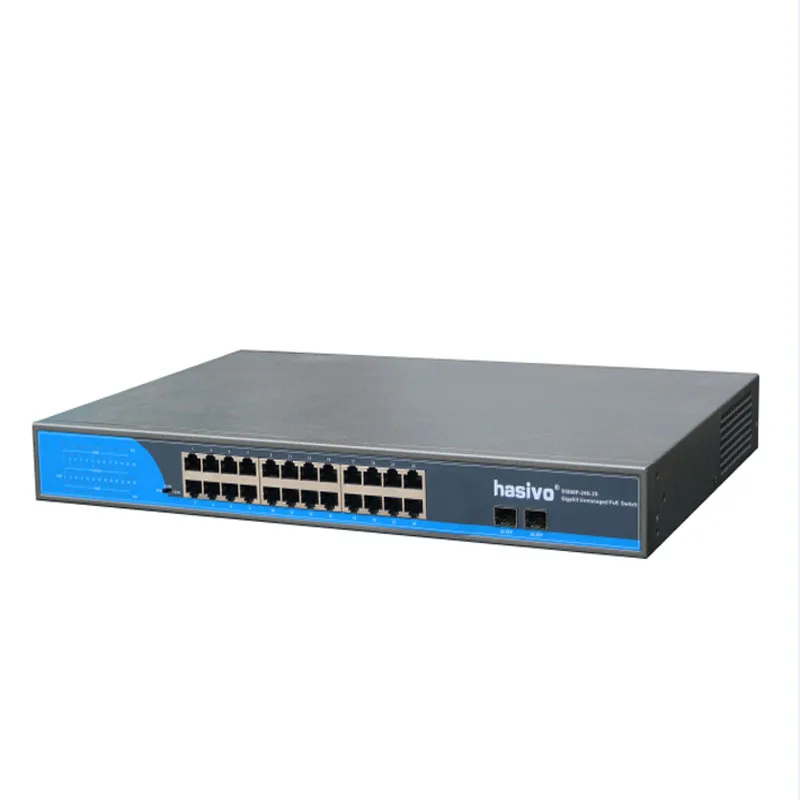 Conmutador POE de 24 puertos, conmutador de red Gigabit SFP 24 PoE, 2 puertos SFP, Gigbit PoE Ethernet, 1000Mbps - imagen 3