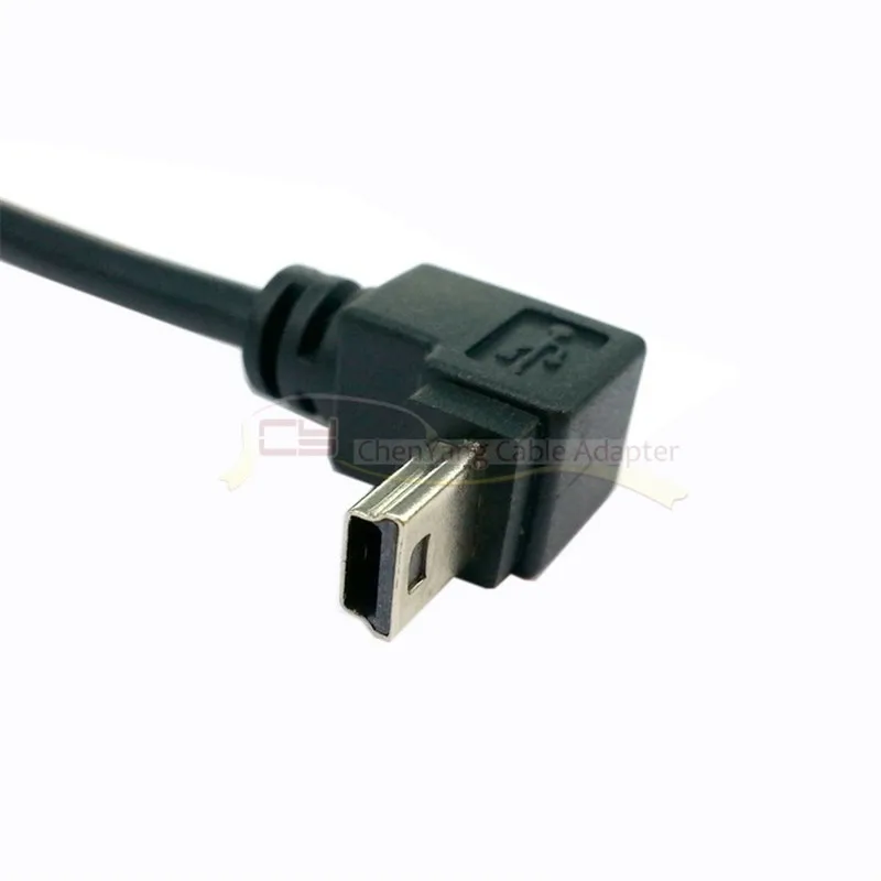 Mini USB 2,0 tipo B, Cable de datos macho de 5 pines, ángulo de 90 grados a USB macho, 0,5 m - imagen 3