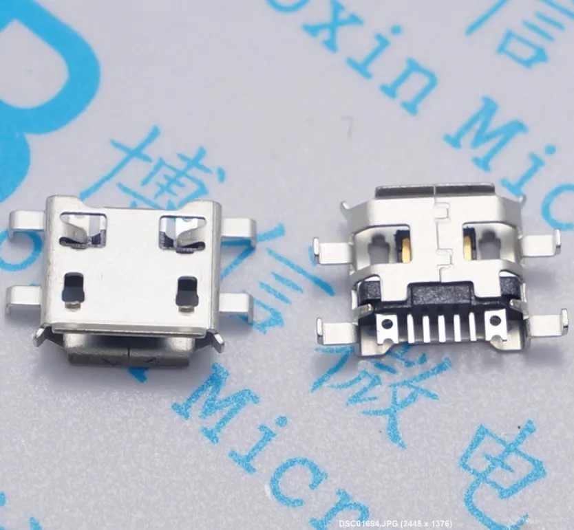 10 Uds conector Micro USB 5pin 0,72mm placa pesada tipo B tiene conector hembra lateral rizado para Mini USB móvil reparación tableta móvil