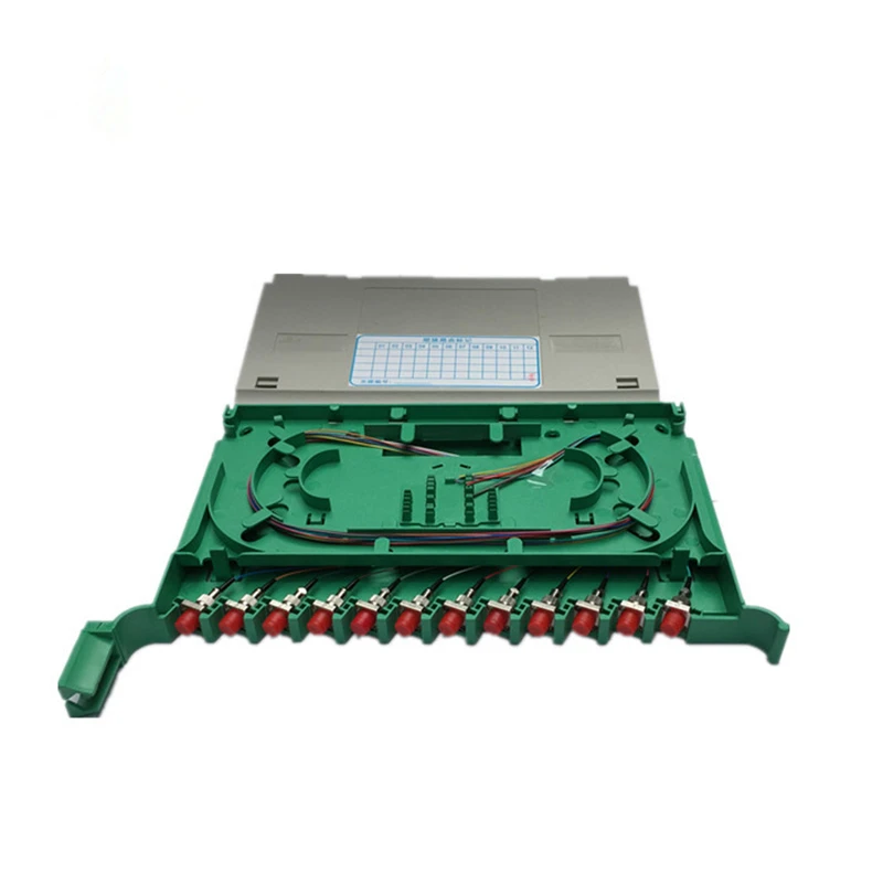 Bandeja de empalme de fibra óptica integrativa de 12 núcleos con adaptador FC y pigtals FC SM 1,5 mtr ftth caja de casete de fibra óptica ELINK 2 uds - imagen 2