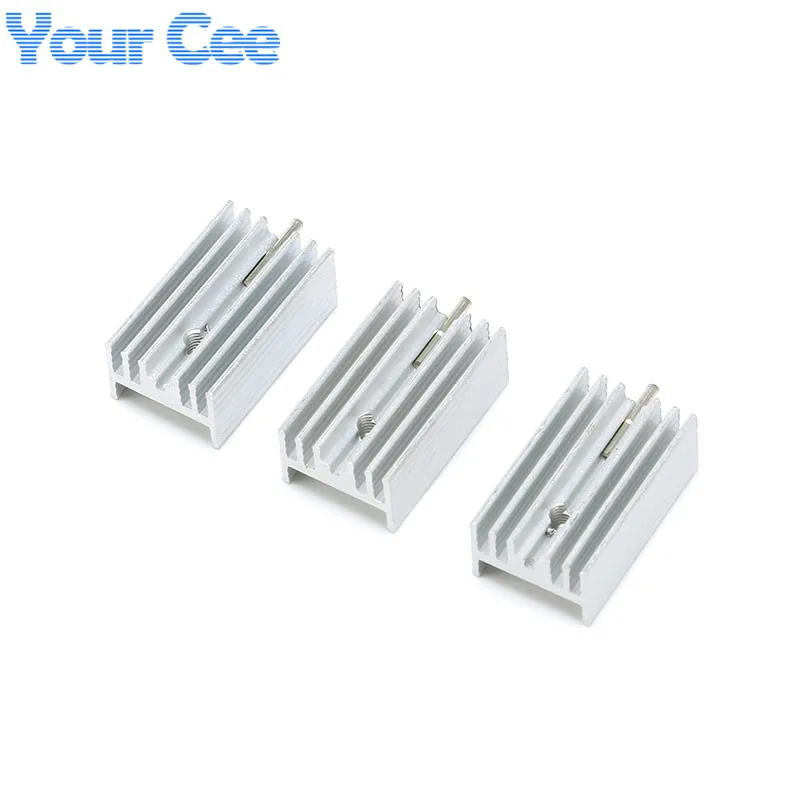 5 uds 25*15*10mm disipador de calor enfriador de aleta de refrigeración radiador disipador de calor de aluminio para Transistor TO3 TO-3 con Pin 25X15X10mm - imagen 3