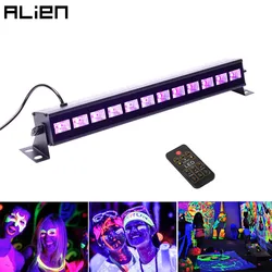 ALIEN Barra LED UV DMX para escenario Negra con mando a distancia