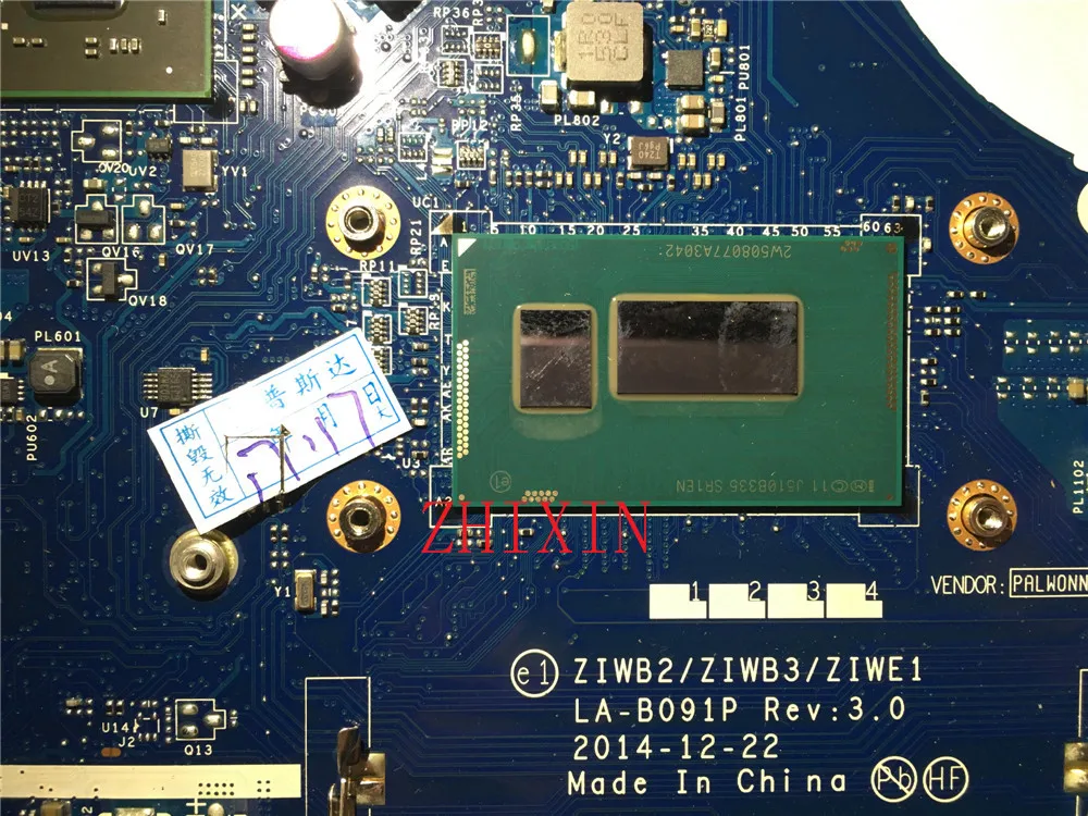 Yourui FRU:5B20G46259 para Lenovo Ideapad B50-70 placa base para ordenador portátil ZIWB2/ZIWB3/ZIWE1 LA-B091P SR1EF I5-4210U 2GB prueba de placa base - imagen 4