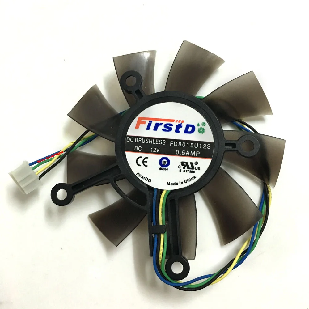 Ventilador FD8015U12S 0.5A GPU 75mm para ASUS EAH5830/8600/9800 GTS 450/460 HD7850 GTX750 GTX750ti refrigeración de tarjeta gráfica de vídeo - imagen 3