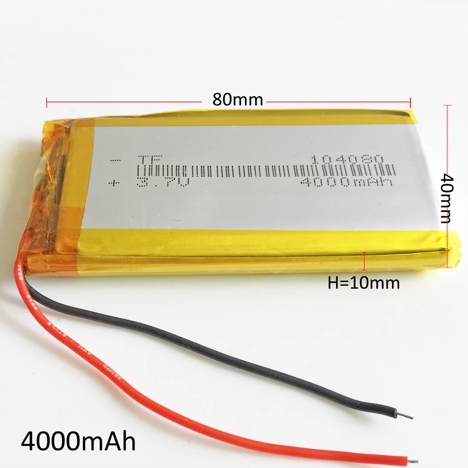 Batería recargable LiPo de polímero de litio de 3,7 V 4000 mAh 104080   Para GPS PSP PAD DVD E-Books Banco de energía Tablet PC portátil