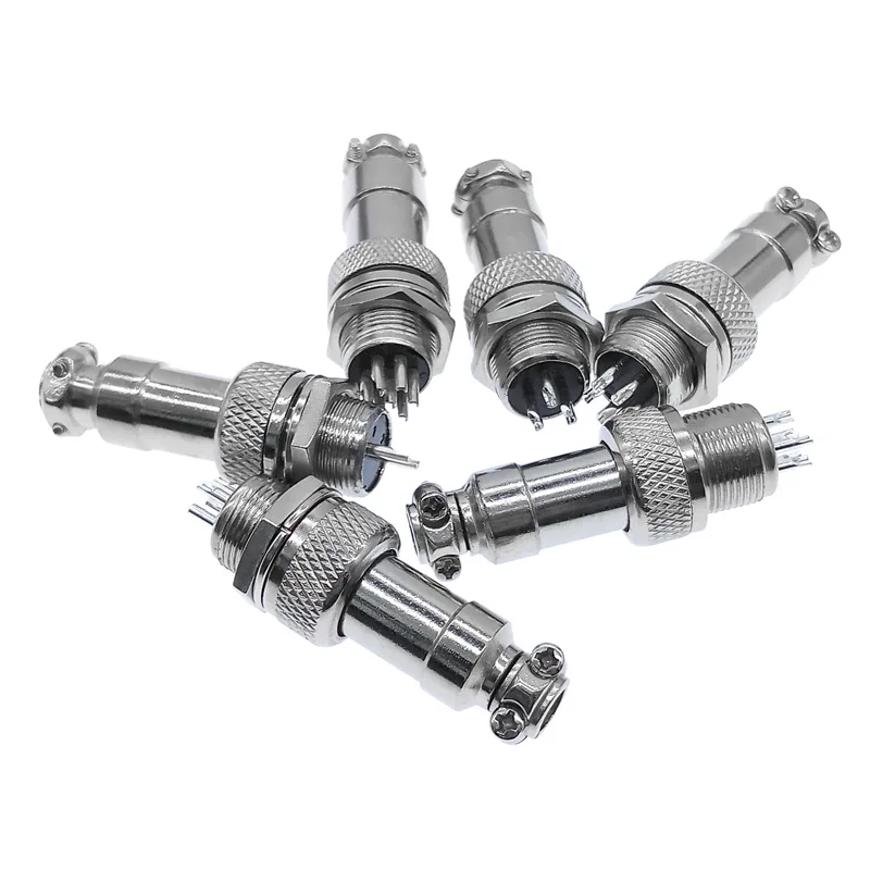 Conector de metal de 10 piezas, enchufe circular de panel GX12, 2 pines, 3 pines, 4 pines, 5 pines, 6 pines, 7 pines, 5A, 125v, M12 - imagen 2