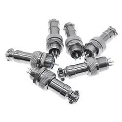 Conector de metal de 10 piezas, enchufe circular de panel GX12, 2 pines, 3 pines, 4 pines, 5 pines, 6 pines, 7 pines, 5A, 125v, M12