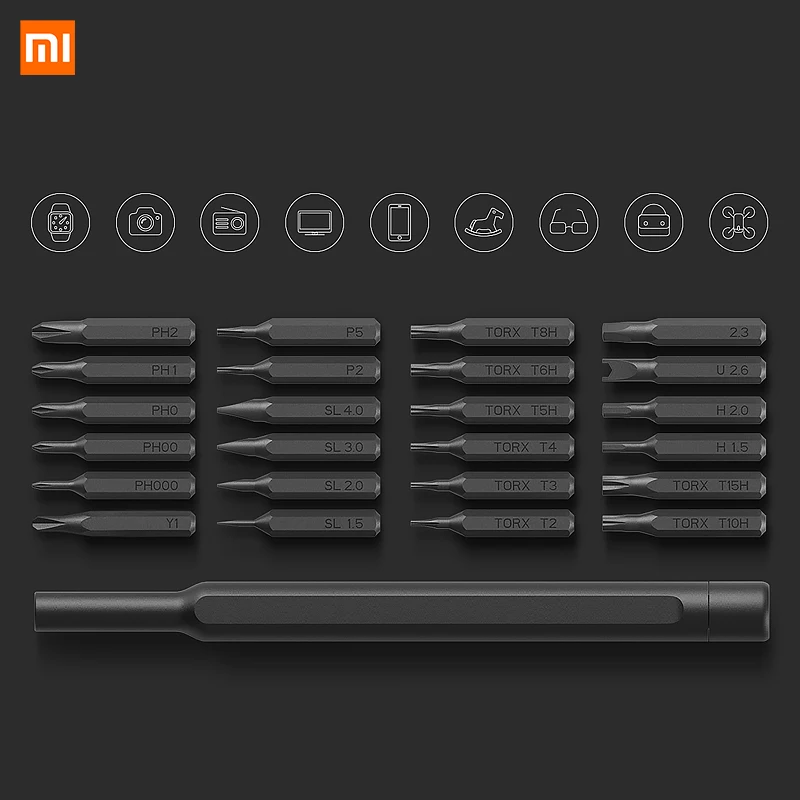 Kit de destornilladores de uso diario Original Xiaomi Mijia, 24 puntas magnéticas de precisión, destornillador de caja AL, juego de hogar inteligente xiaomi - imagen 3