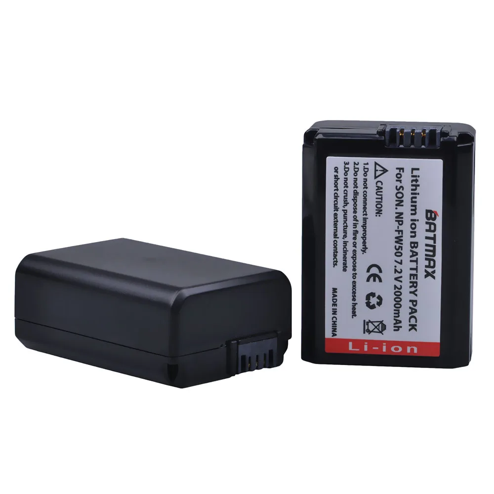 Batmax-batería recargable NP-FW50 NP FW50, para Sony a37, a5100, NEX5T, NEX5R, X-7, NEX6, NEX-5N, NEX5C, NEX3N, NEX3CV, a33, a35, a37, a55, 1 unidad - imagen 5