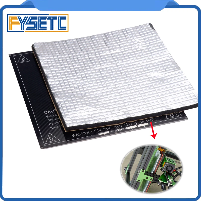 Papel de algodón aislante térmico para cama calefactora, 200mm/300mm/400mm, pegatina de algodón aislante autoadhesiva, 10mm de espesor, impresora 3D, 1 ud.