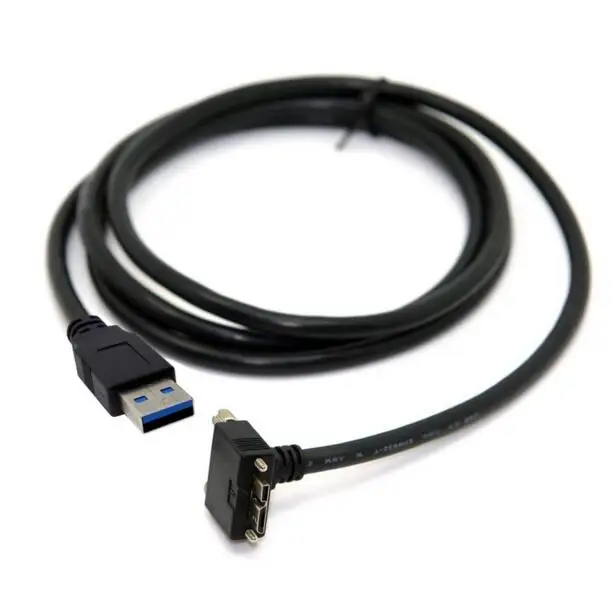 Cable de datos Micro B USB 3,0 con montaje de tornillo en ángulo de 90 grados, 1,2 m/4 pies, para cámara Industrial Point Grey Chameleon - imagen 4