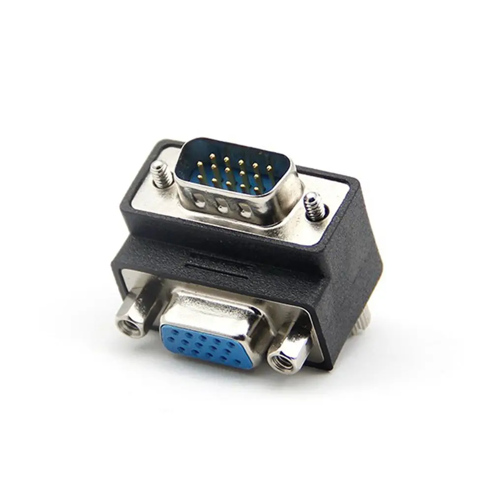 Adaptador de monitor hembra VGA SVGA macho a VGA de 15 pines en ángulo arriba y abajo de 90 grados - imagen 4