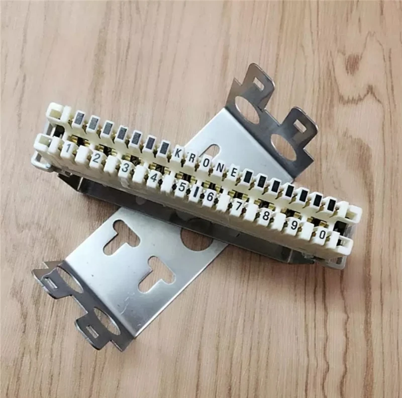 Marco de acero inoxidable, 2 unidades para 10 pares, módulo de voz telefónica, bloque de terminales a presión, panel de conexión en blanco grueso, ELINK, 10 Uds. - imagen 2