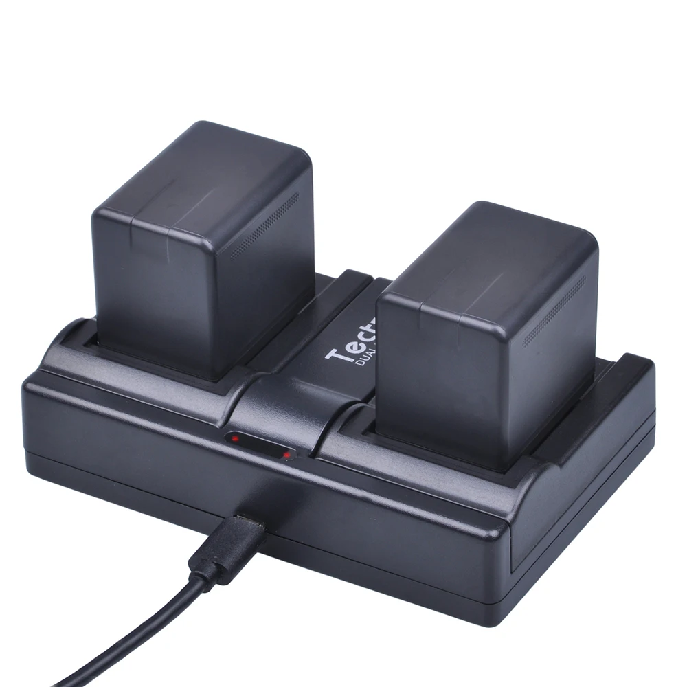 Tectra-Batería de cámara VW VBT380, Cargador USB de doble canal para Panasonic VW-VBT380, HC-V380, HC-V110, HC-V130, HC-V160, 3 uds. - imagen 3