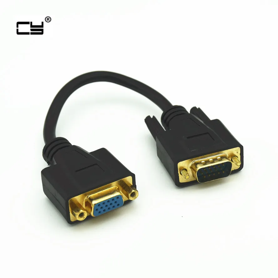 CABLE de extensión VGA a VGA de alta calidad, Cable corto VGA chapado en oro de 20CM, Cable VGA macho a hembra