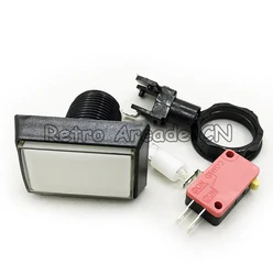 Pulsador de luz LED Arcade con microinterruptor, pulsador rectangular iluminado con círculo negro de 33x50mm, 12v, 5 colores disponibles, 1 ud.