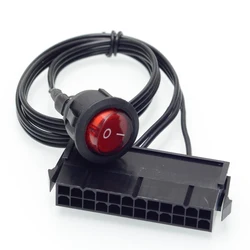 Fuente de alimentación ATX/EPS de 24 Pines, cable de arranque con interruptor de botón de encendido/apagado, adaptador de corriente para minería, líneas de interruptor de Reinicio