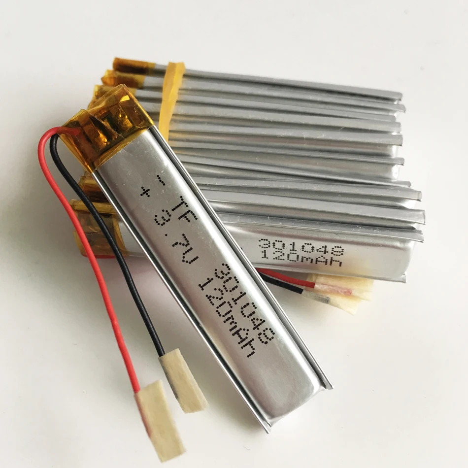 wholesale Batería recargable LiPo de polímero de litio de 3,7 v 120 mAh 301048 para auriculares con grabadora de vídeo Bluetooth - imagen 2