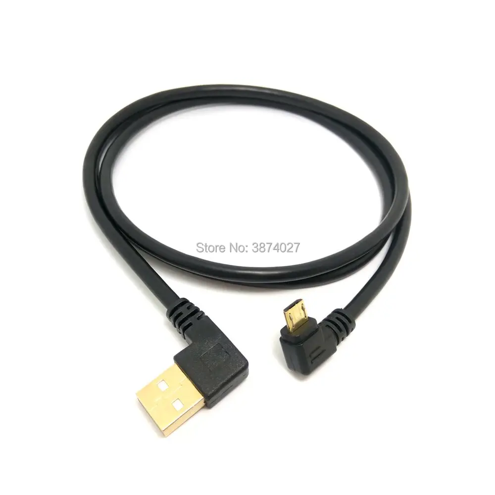 15cm 50CM 1M enchufe chapado en oro de alta calidad corto 90 grados ángulo izquierdo USB A macho a Micro USB macho cable de alimentación de datos de ángulo recto - imagen 4