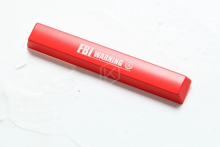 Teclas de ABS grabadas y brillantes, accesorio mecánico personalizado, barra espaciadora, color negro y rojo, advertencia del fbi, novedad - imagen 3