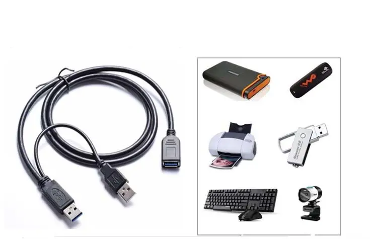 Cable USB 3.0 Tipo Y Dual para HDD con Alimentacion Extra 50 cm - imagen 4