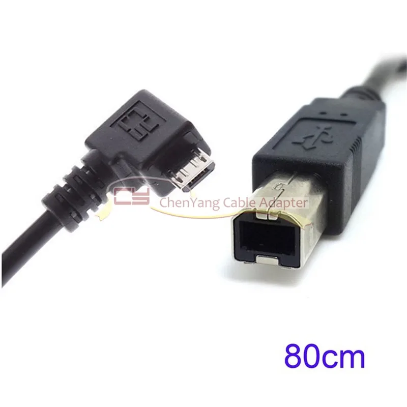 Cable de disco duro para escáner de impresora tipo B estándar OTG Micro USB de 90 grados en ángulo recto de 80cm - imagen 4